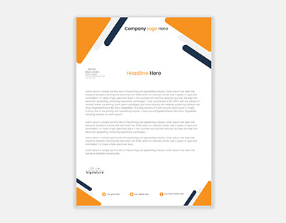 Modern and clean business letterhead template.