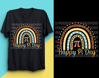 Rainbow Pi Day T-Shirt Design