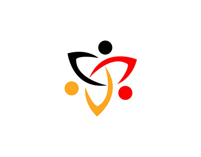 non profit community organization logo red yellow black