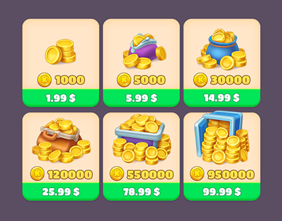 Bank icons for mobile game