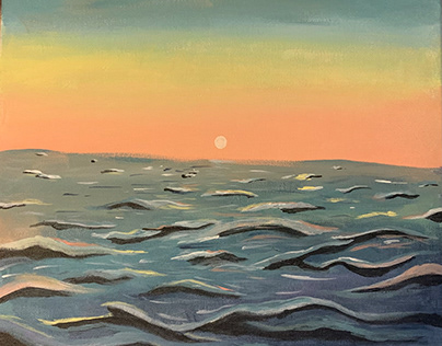 Traditional art: Ocean Sunset