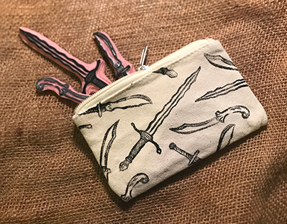 block printed pouches