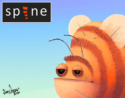 Tired bee flying animation (Spine2D)