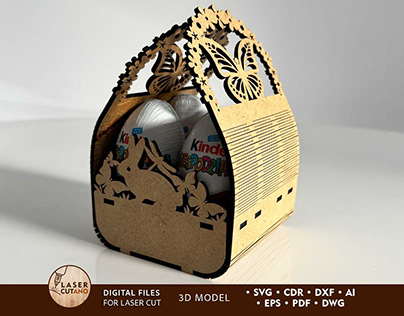 Decorative Easter Basket Laser Cut Template