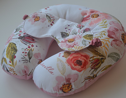 floral neck pillow with eye patch