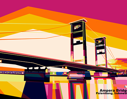 WPAP of Ampera Bridge