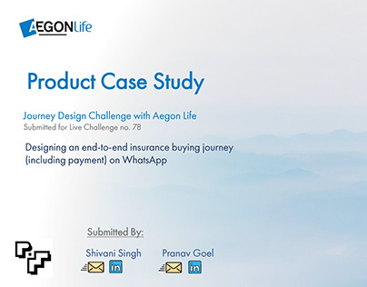Aegon Life | Product Design Case Challenge | Runners up