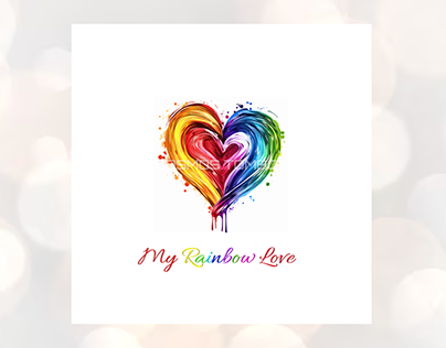 My Rainbow Love LGBT Pride Card, Instant download File