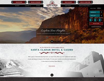 Santa Claran Hotel & Casino Homepage Design Responsive