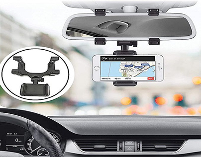 Rear View Mirror Phone Mount - Secure
