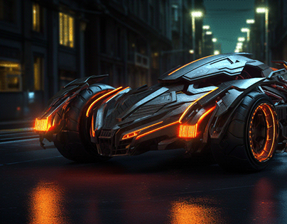 Tron-inspired Batmobile 2030 | AI Art