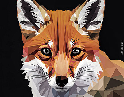 Fox low poly art