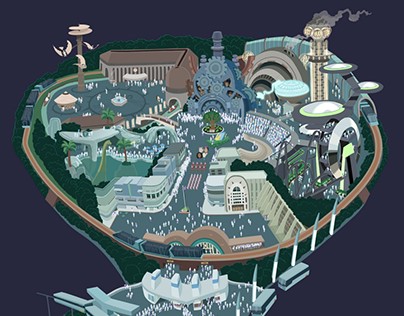 Retro Theme Park Map