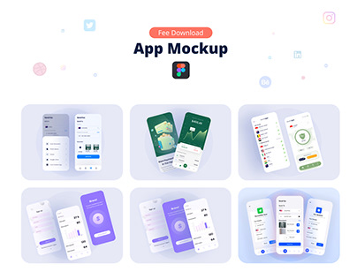 Mobile App UI Mockup Figma - Free Download