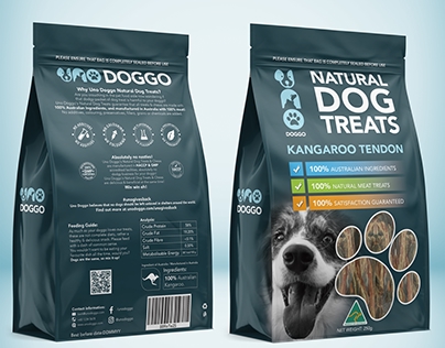 Product Package for Premium Dog Treats company