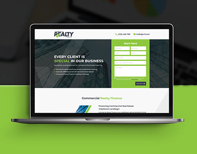 Commercial Realty Finance Landing Page Design