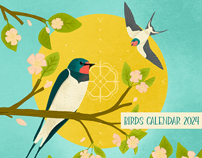 Birds and Sun Calendar 2024