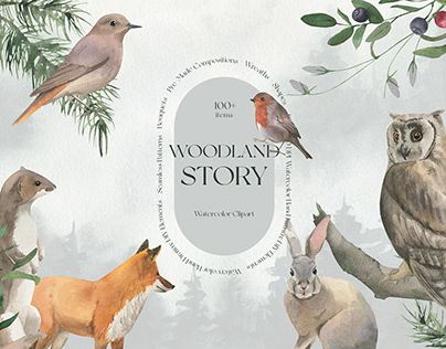 Woodland Story Watercolor Collection