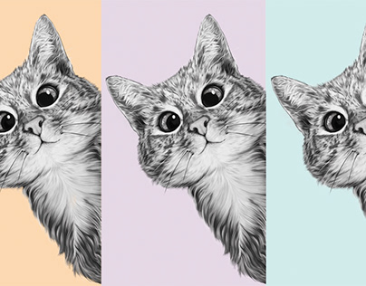 Funny cat.Adobe Photoshop.Picture for wallpaper, h300cm