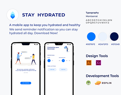 stay hydrated - water drinking reminder app