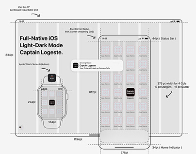 Native iOS Light - Dark Mode for Captain Logeste