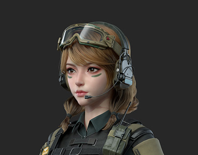 3D Girl Soldier