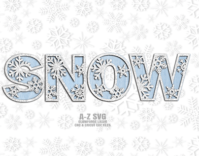 Snowflake Font SVG Frozen Alphabet A-Z Digital Files