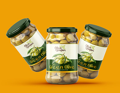 Olive jar label design | food packaging label design