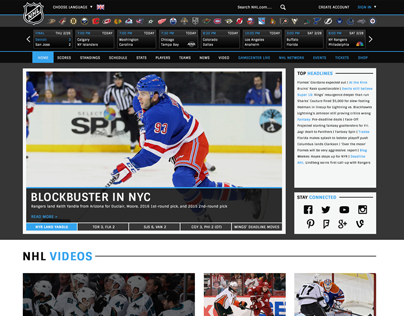 NHL.com - Website Redesign