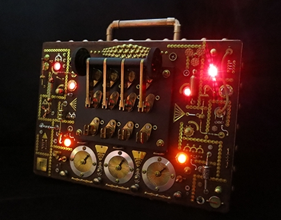 Aether Traveller - steampunk assemblage briefcase