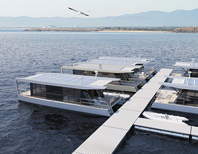 Houseboat for travel. Project HT