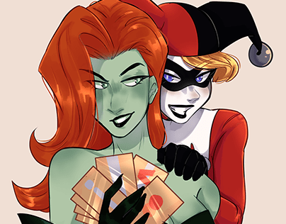 Poison Ivy and Harley Quinn scene redraw