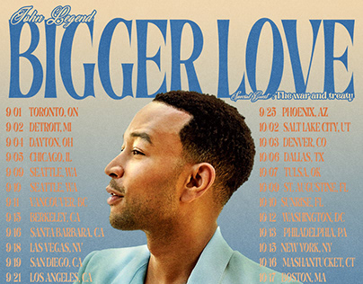 John Legend Bigger Love Tour Poster & Merch