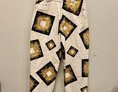 Black & Gold Patterned Pants