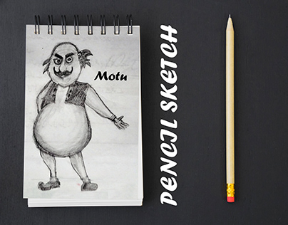 Pencil Sketch of Indian Cartoon Character 'MOTU'