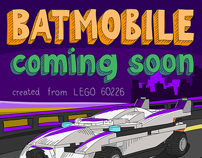 Batmobile coming soon. Promo package for LEGO MOC.