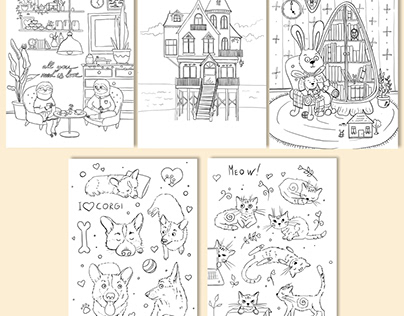 Set of coloring pages
