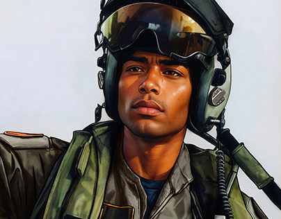 Illustration of a Military Pilot