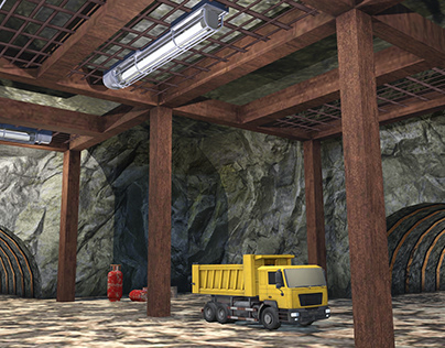 Excavator Game cave Environment 3D
