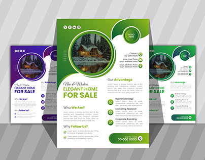 Abstract Flyer design for Real-Estate Business.