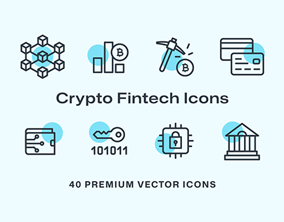 40 Crypto Fintech Icons