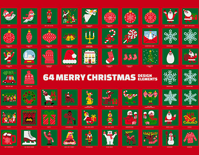 64 Merry Christmas Design Elements