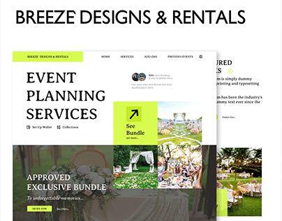BreEze` Designs & Rentals Landing Page Design