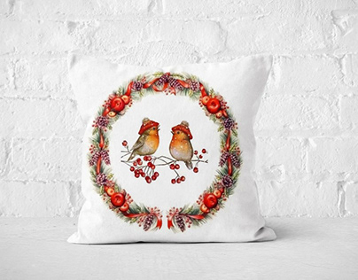 Floral And Birds Pillow Cover