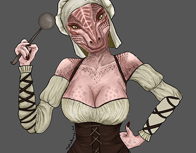 Lusty Argonian Maid - Elder Scrolls fan art
