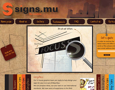 Signs.mu- Website layout Design