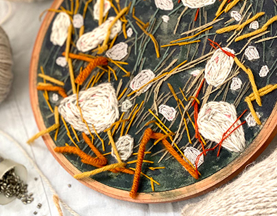 abstract hoop embroidery