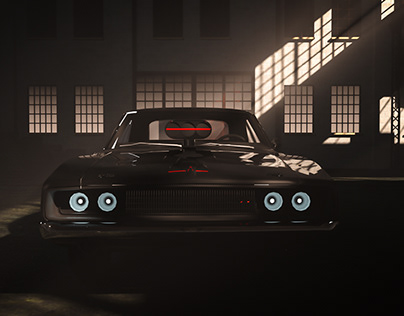 VRAY 5 3D renders - American muscle car