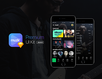 Muzk Premium UI Kit - for music apps