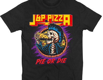 Vintage Rocker T-shirt Design Pizza Restaurant